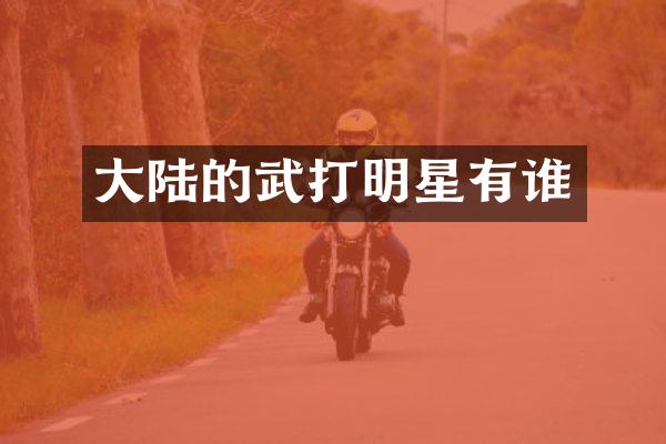 大陆的武打明星有谁
