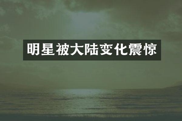 明星被大陆变化震惊