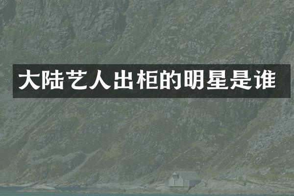 大陆艺人出柜的明星是谁