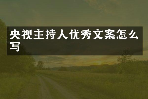 央视主持人优秀文案怎么写