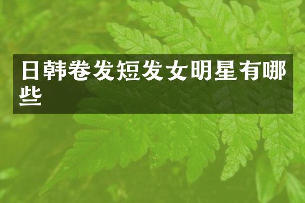 日韩卷发短发女明星有哪些