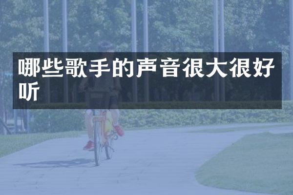 哪些歌手的声音很大很好听