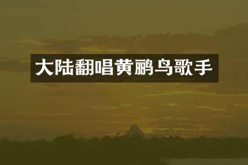 大陆翻唱黄鹂鸟歌手