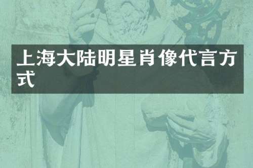 上海大陆明星肖像代言方式