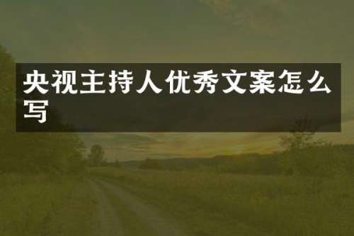 央视主持人优秀文案怎么写