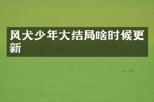 风犬少年大结局啥时候更新
