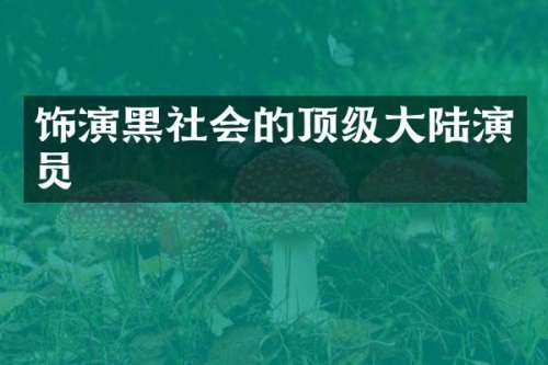 饰演黑社会的顶级大陆演员