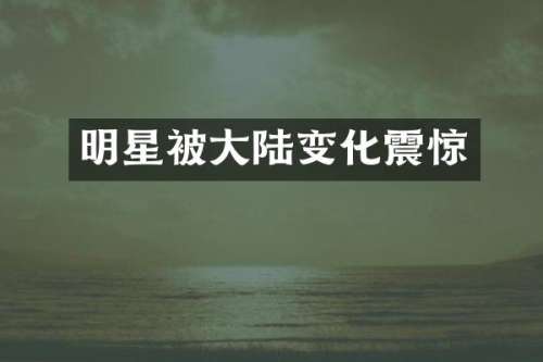 明星被大陆变化震惊