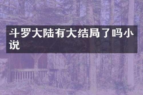 斗罗大陆有大结局了吗小说
