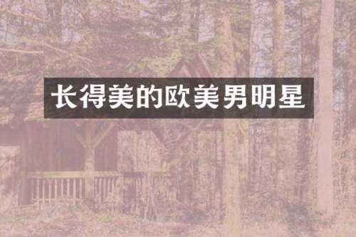长得美的欧美男明星