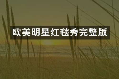 欧美明星红毯秀完整版