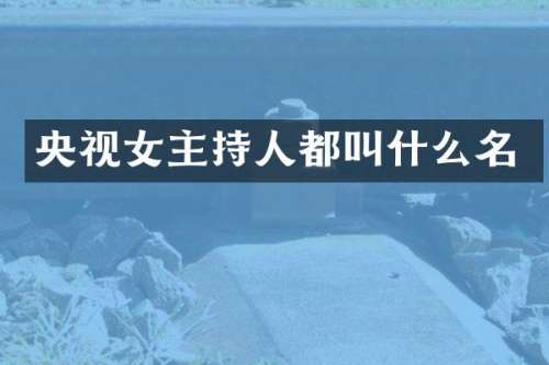 央视女主持人都叫什么名