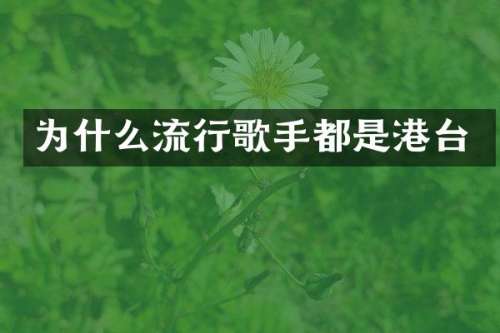 为什么流行歌手都是港台