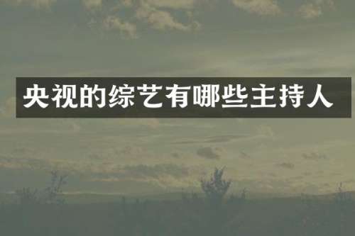 央视的综艺有哪些主持人