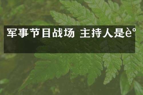 军事节目战场 主持人是谁