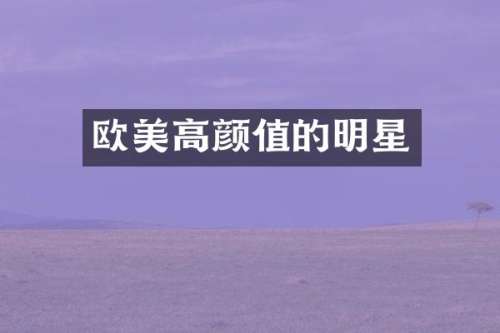 欧美高颜值的明星