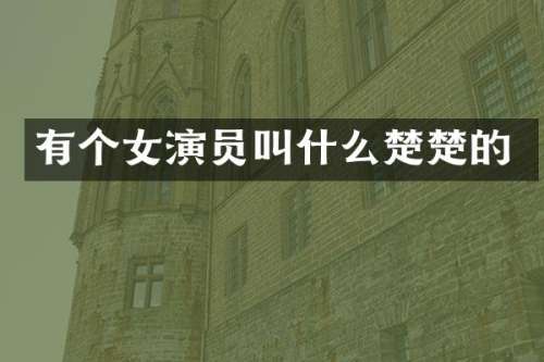 有个女演员叫什么楚楚的