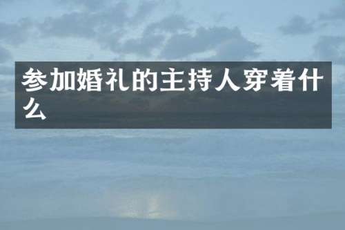 参加婚礼的主持人穿着什么