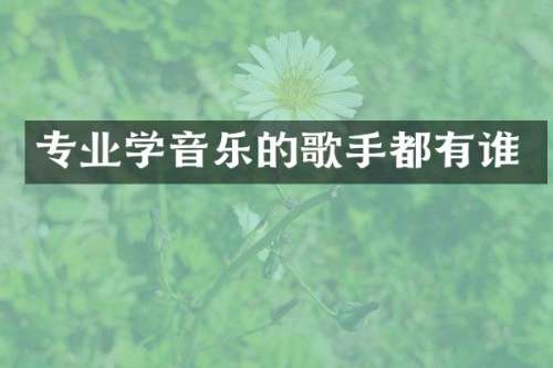 专业学音乐的歌手都有谁
