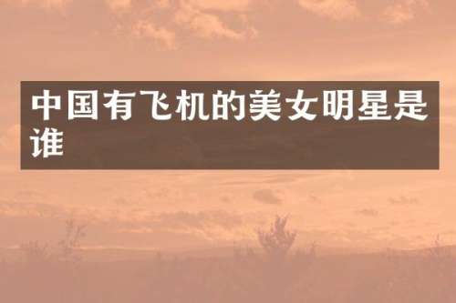 中国有飞机的明星是谁