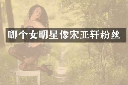 哪个女明星像宋亚轩粉丝