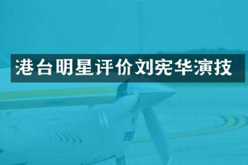 港台明星评价刘宪华演技