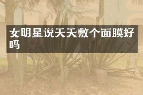 女明星说天天敷个面膜好吗
