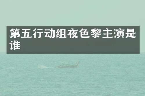 第五行动组黎主演是谁