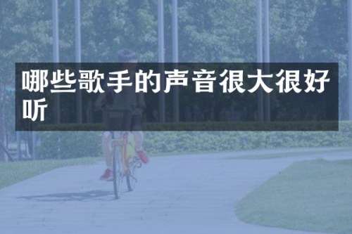 哪些歌手的声音很大很好听