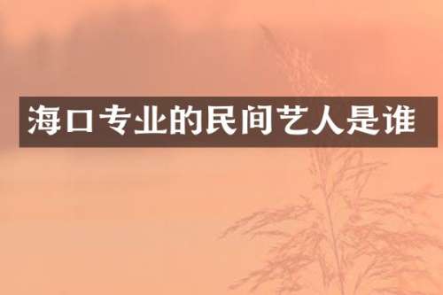 海口专业的民间艺人是谁