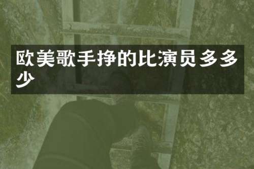 欧美歌手挣的比演员多多少