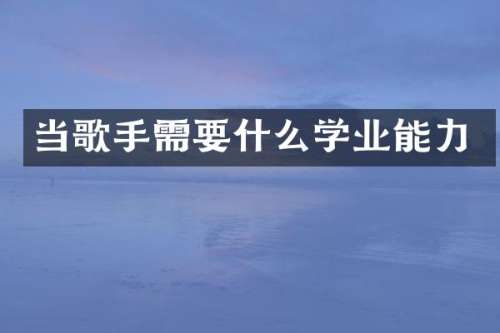 当歌手需要什么学业能力