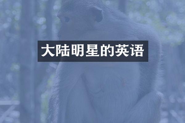 大陆明星的英语