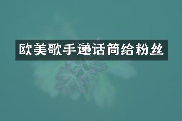 欧美歌手递话筒给粉丝