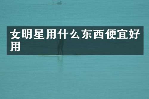 女明星用什么东西便宜好用