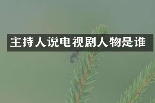 主持人说电视剧人物是谁