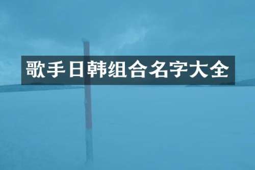 歌手日韩组合名字大全