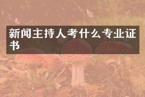 新闻主持人考什么专业证书