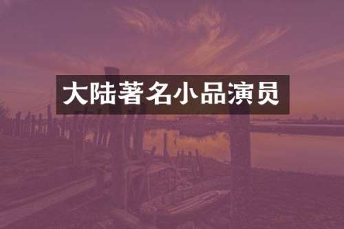 大陆著名小品演员