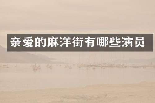 亲爱的麻洋街有哪些演员