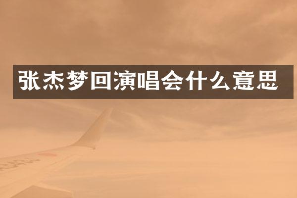 张杰梦回演唱会什么意思