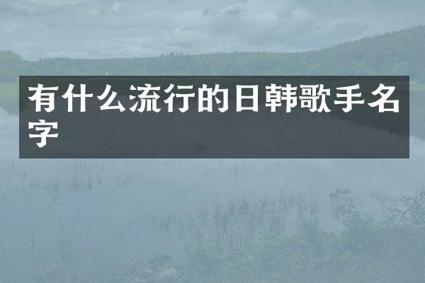 有什么流行的日韩歌手名字