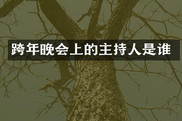 跨年晚会上的主持人是谁