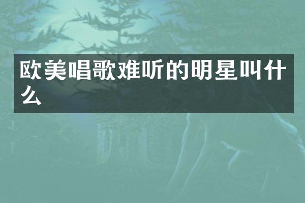 欧美唱歌难听的明星叫什么