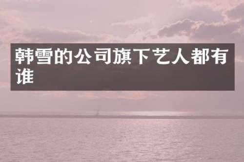韩雪的公司旗下艺人都有谁