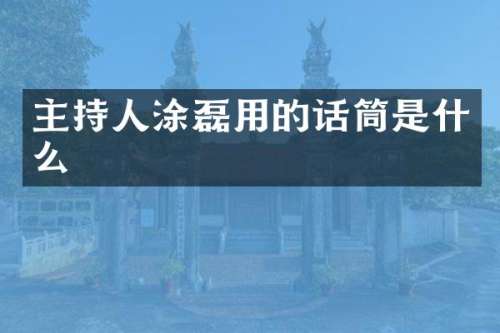 主持人涂磊用的话筒是什么
