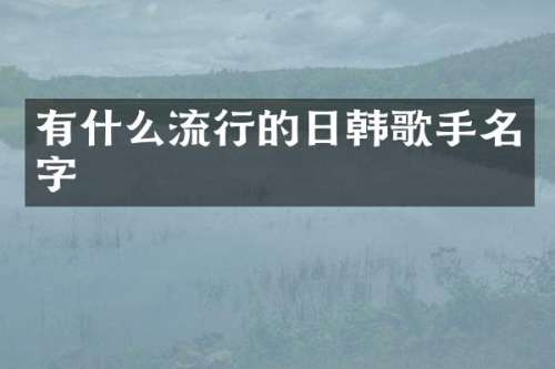 有什么流行的日韩歌手名字