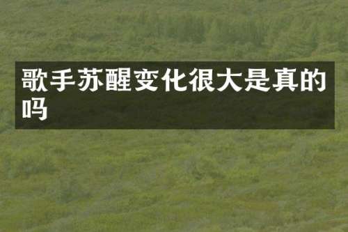 歌手苏醒变化很大是真的吗