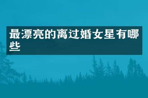 最漂亮的离过婚女星有哪些