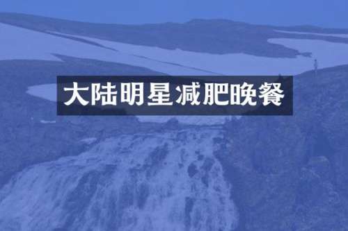 大陆明星减肥晚餐